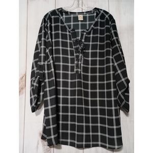 Faded Glory Blouse Ladies 3x semi Sheer